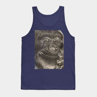 The Enigma Ape: An Uncanny Gorilla Meme Template Tank Top